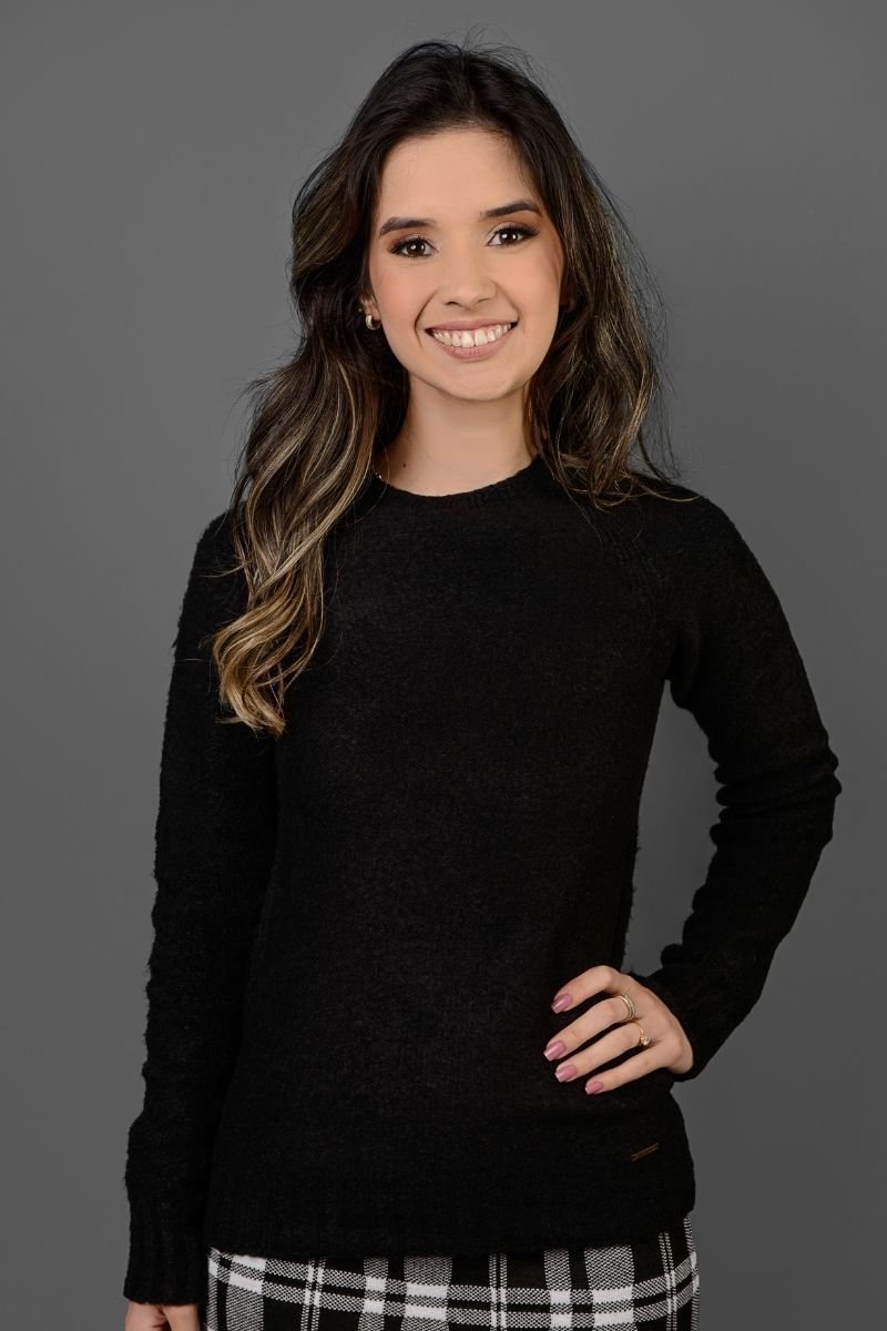 Blusa Feminina Tricot com Gola Redonda