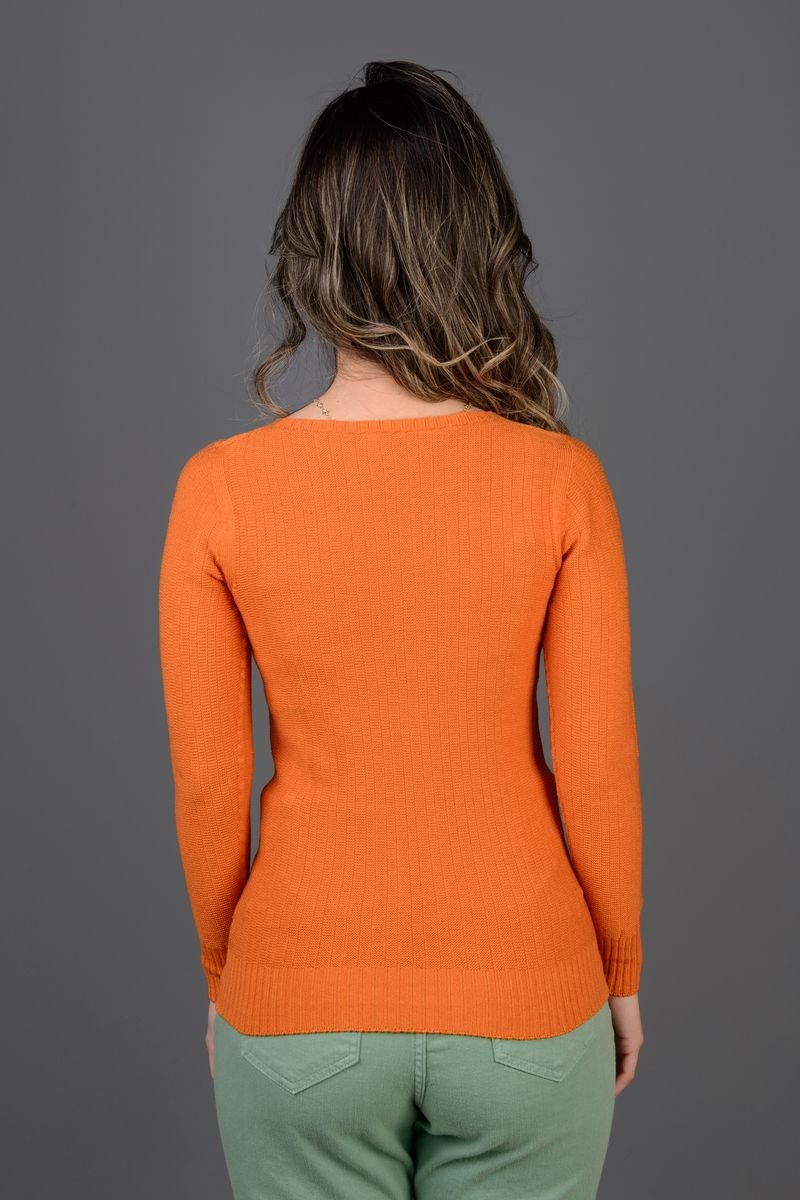 Blusa Tricot Feminina com Gola Redonda