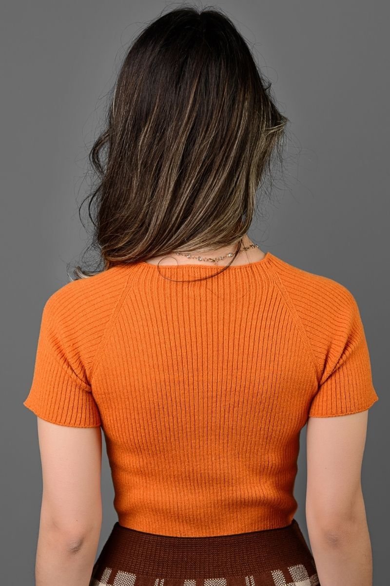 Blusa Tricot Feminina Manga Curta