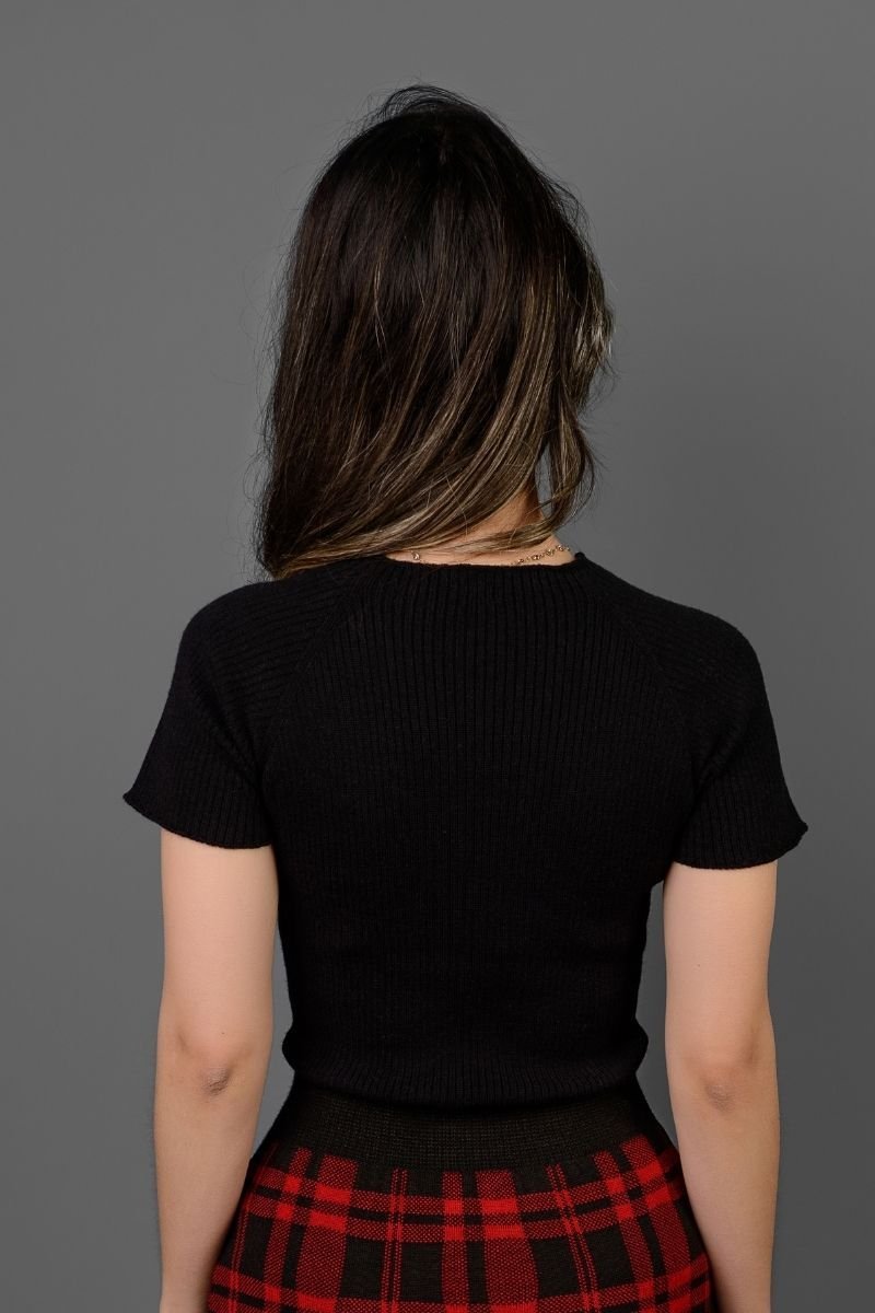 Blusa Tricot Feminina Manga Curta