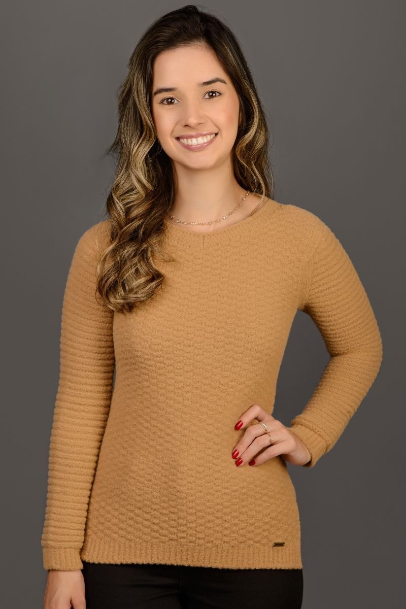 Blusa Tricot Feminina Tijolinho