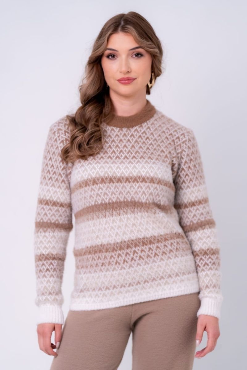 Blusa Tricot Jacquard Glamour