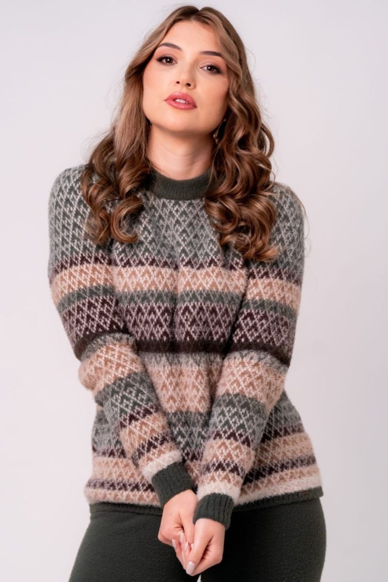 Blusa Tricot Jacquard Glamour