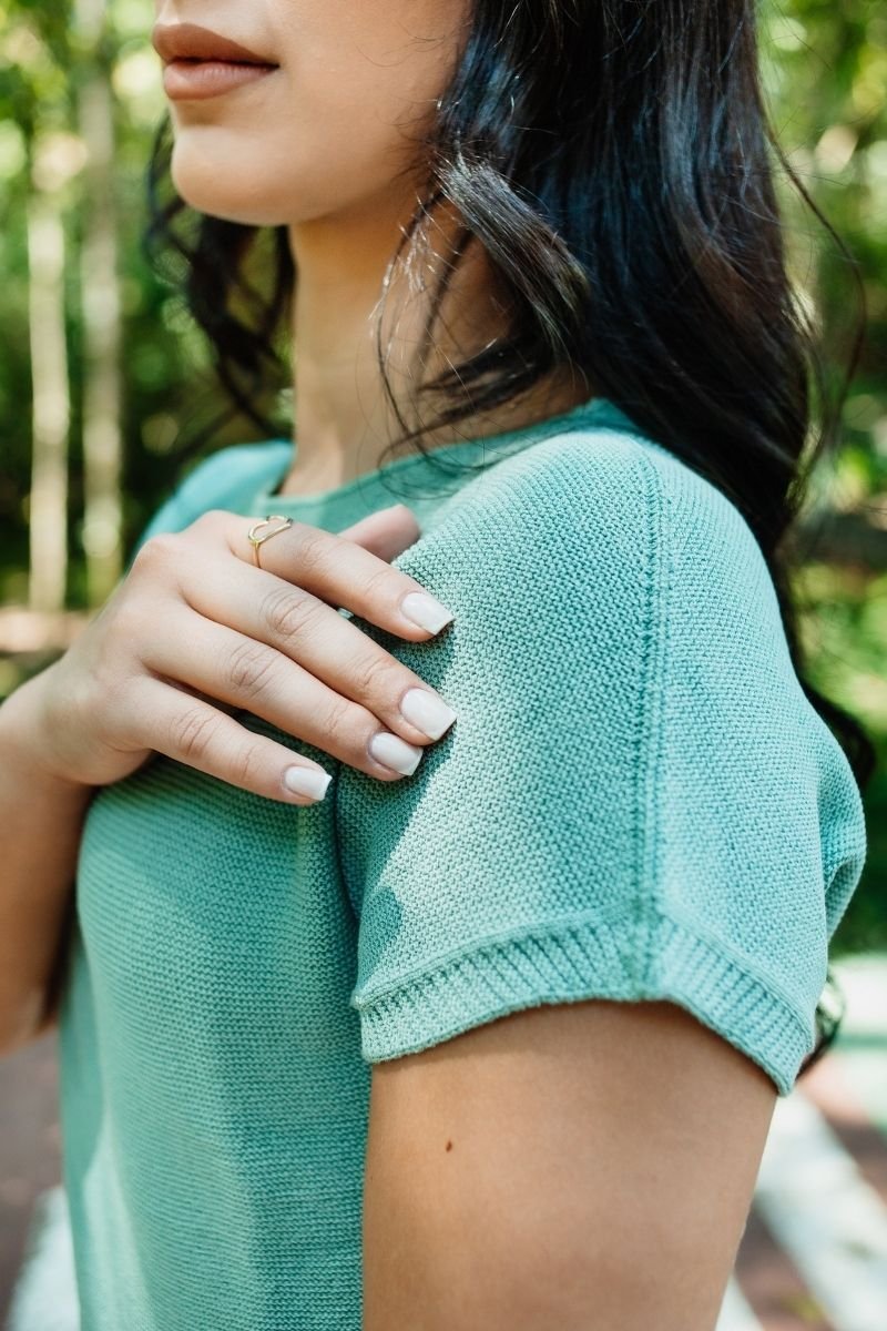 Blusa Tricot Modal Feminina Manga Curta