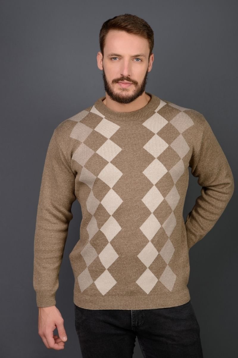 Blusão Masculino Losangos Gola Redonda