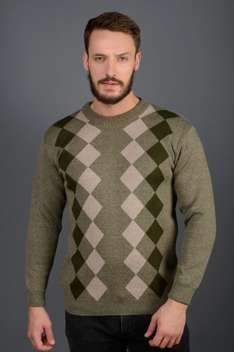 Blusão Masculino Losangos Gola Redonda