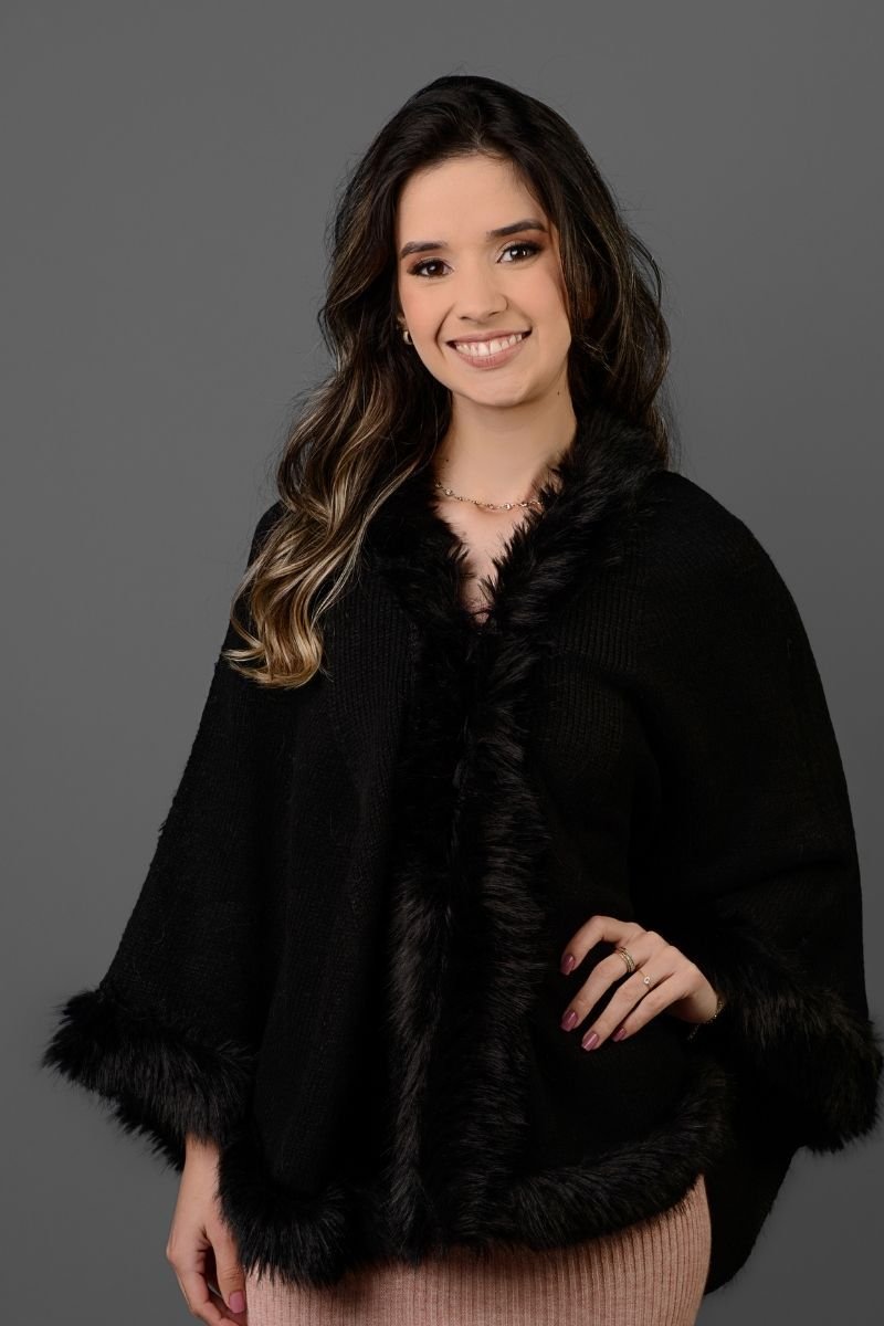 Capa Tricot Lisa com Pele