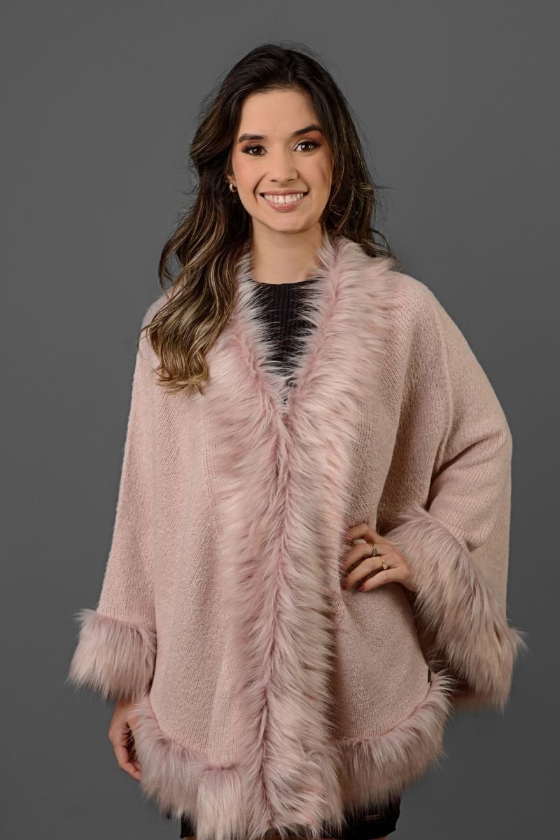 Capa Tricot Lisa com Pele