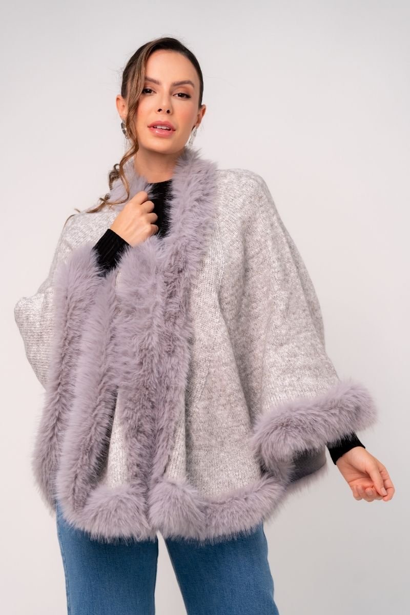 Capa Tricot Lisa com Pele