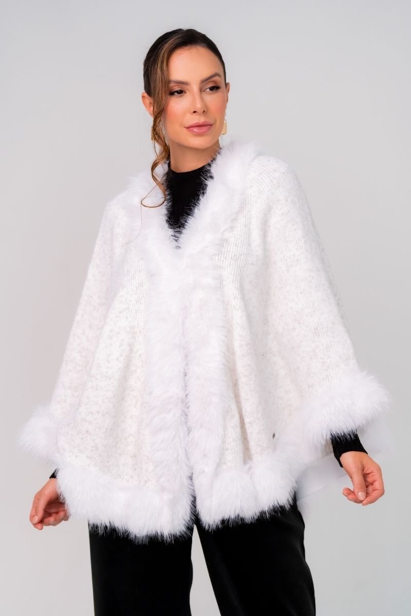 Capa Tricot Lisa com Pele