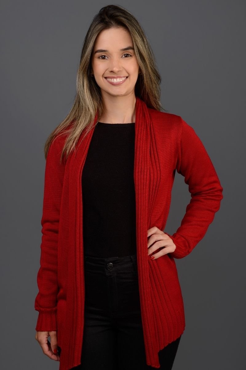 Cardigan Tricot Liso Manta