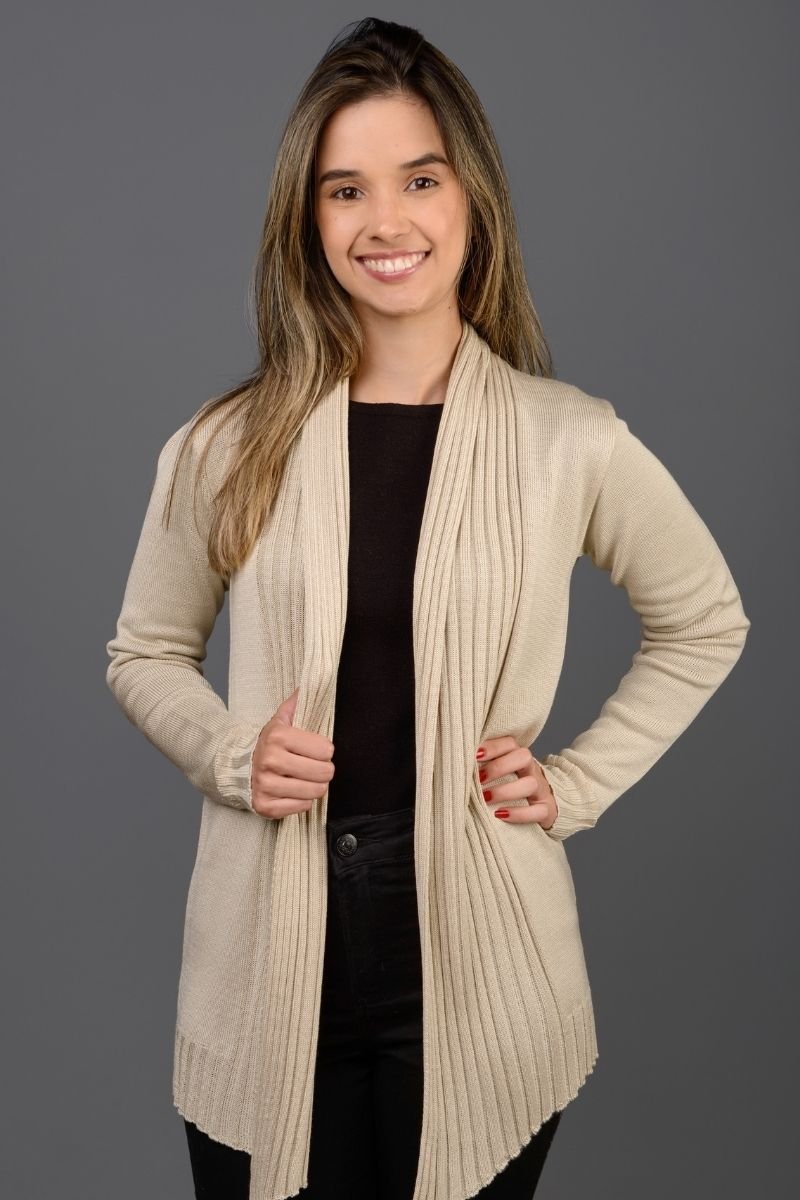Cardigan Tricot Liso Manta