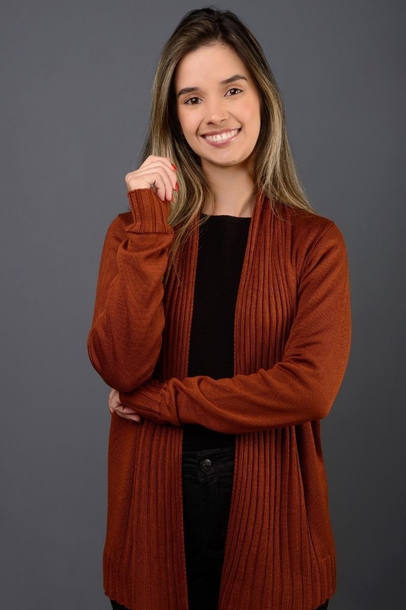 Cardigan Tricot Liso Manta