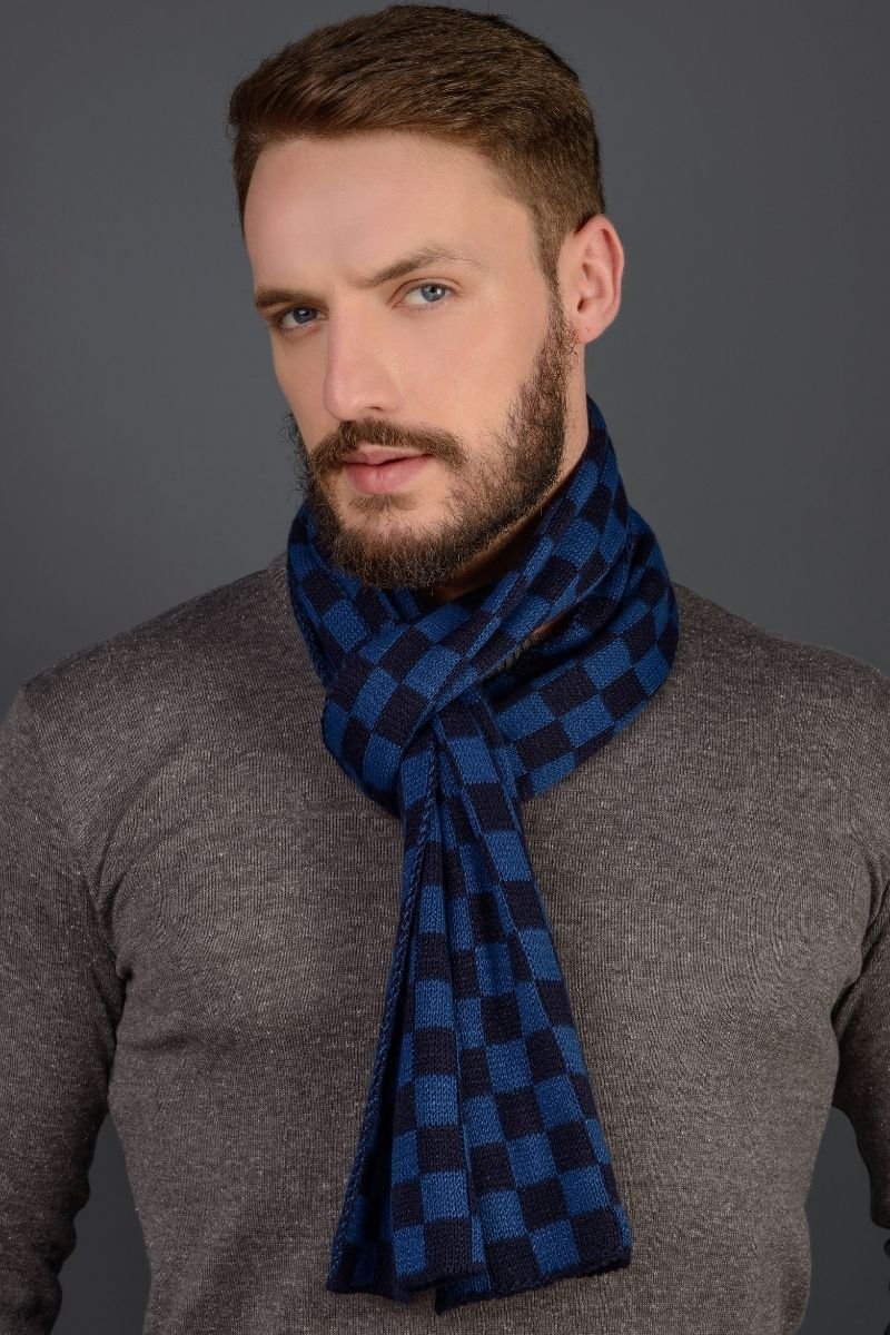 Manta / Cachecol Tricot Quadriculado